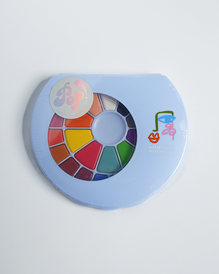 Art Party Watercolor PalettesUnlock your inner artist with Art Party Watercolor Palettes! Our unique circle palette features 24 hues, so you've got every hue of the rainbow at your fingertips. PPOP party suppliesArt Party Watercolor Palettes