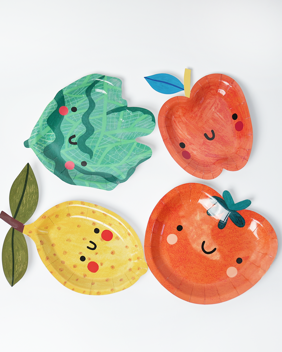 Little Chef Dessert Plates (x 12)Set the perfect party with these twelve die-cut, Little Chef Dessert Plates. These foody cutie plates come in four unique shapes – lemon, tomato, lettuce, and apple POP party suppliesChef Dessert party plates