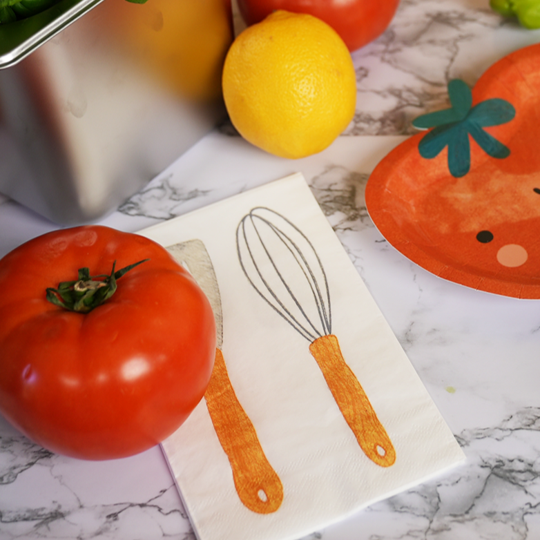 Little Chef Napkins (x 12) cute paper party napkins - Introducing the perfect utensils for your Cooking Party! With an array of chef's tools displayed, these napkins will add some flavor to any celebration. Whether you'POP party suppliesChef Napkins (