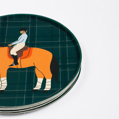 Equestrian Horse Dessert Plates (7 Inch) | Horse Party Supplies | Recyclable Paper Plates for Horse Lovers, Pony Party, Kids & Adults (x 12)