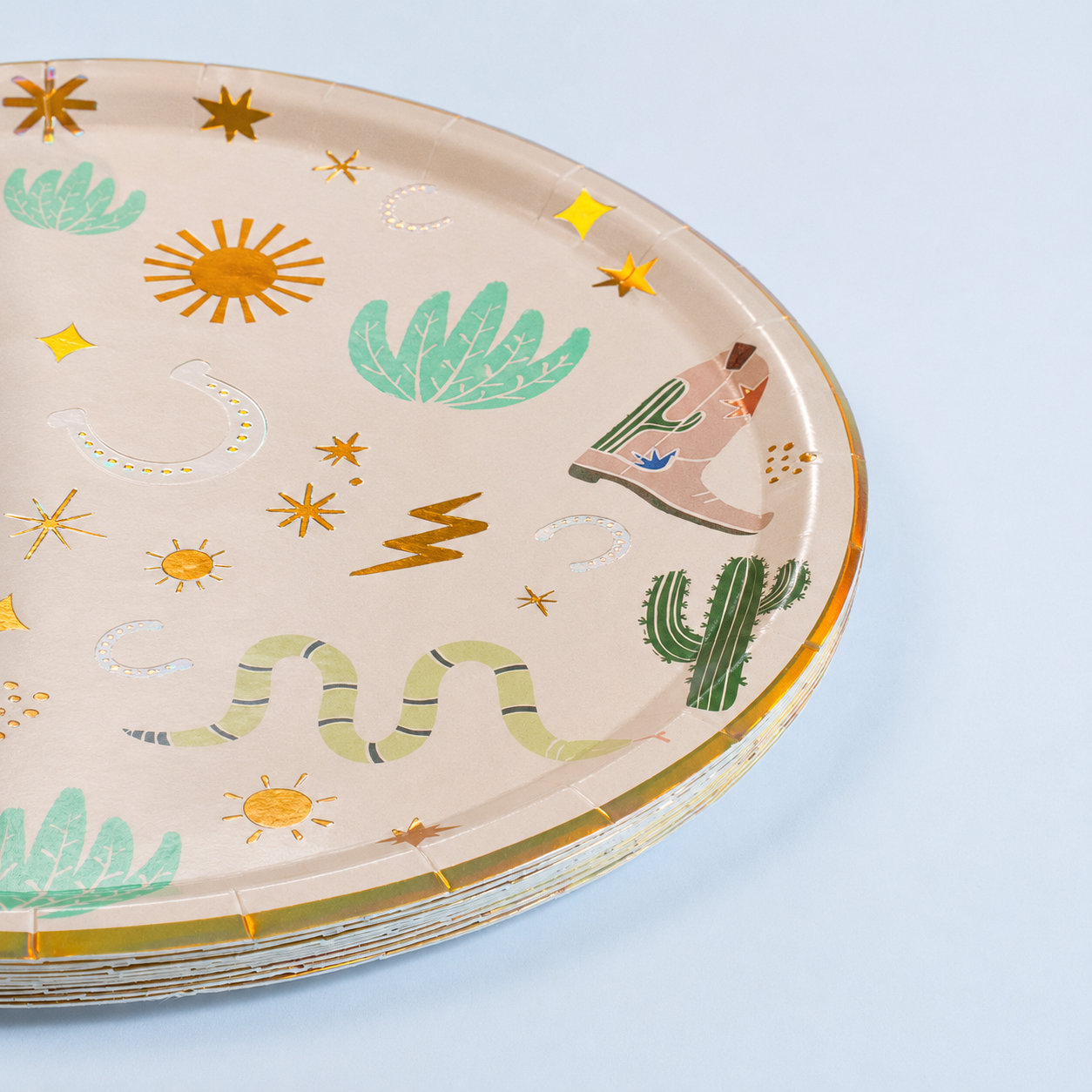 Western Birthday Party Supplies Pack (Serves 12) | Cowboy & Rodeo Themed Kids Party Kit | Plates, Cups & Tableware Set