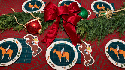 Equestrian Tableware Pack - Horse Party Supplies Set for 12 (Dinner + Dessert Plates, Cups, Napkins) | Pony Birthday Kit