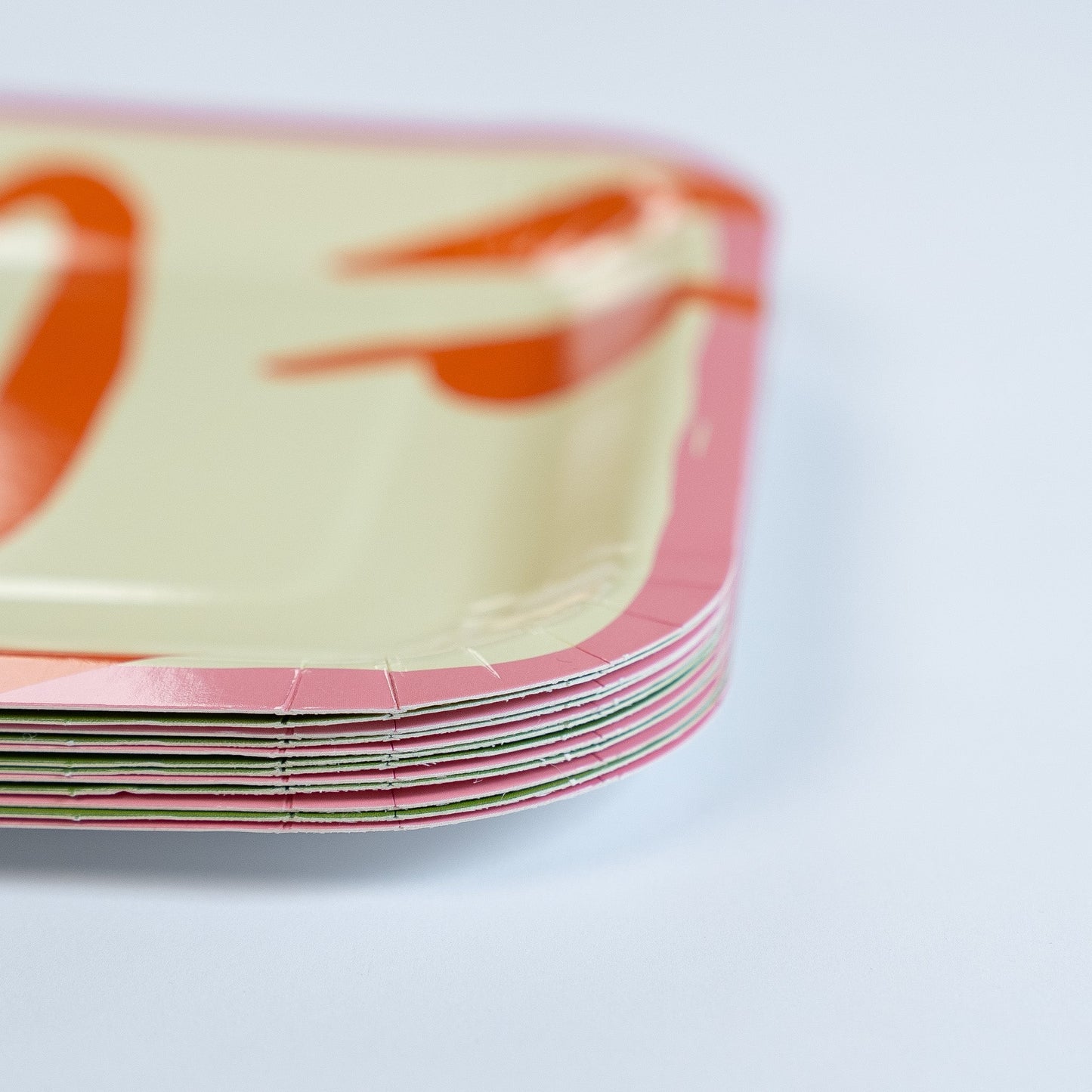 Set of 12 glossy 7-inch Art Party Dessert Plates with bold art-inspired design for stylish dessert presentation