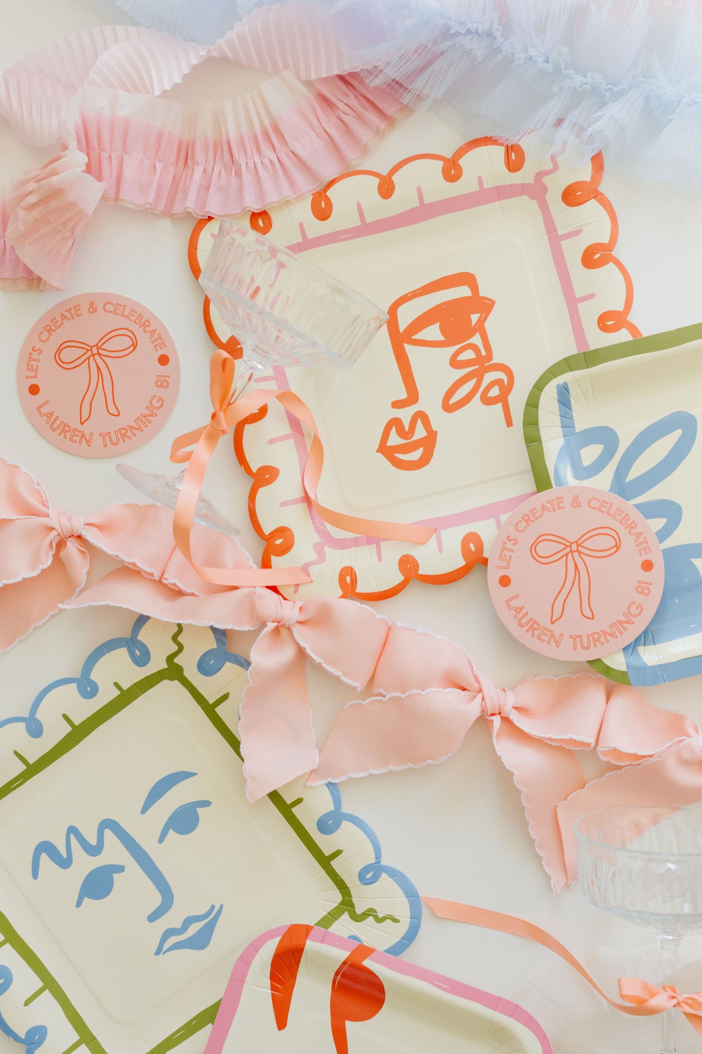 Essential Art Party Pack with modern painting-themed plates, cups, and napkins for 12 kids