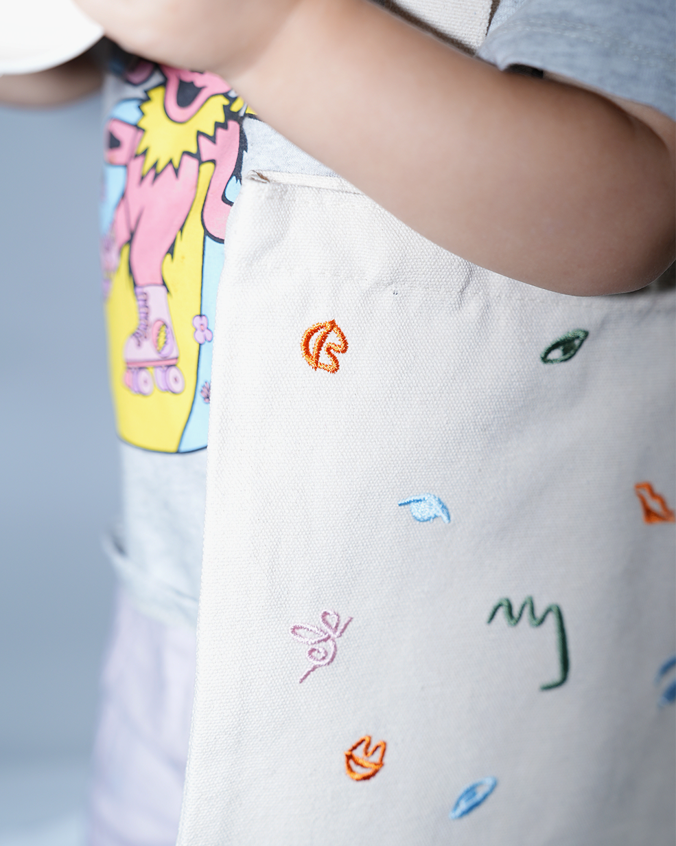 Art Party Embroidered Canvas Mini ToteIdeal for all kids party essentials, this chic, kid-sized embroidered tote can double as party-favor bags and even a special present - perfect for any occasion. Add POP party suppliesArt Party Embroidered Canvas Mini Tote mini tote bag