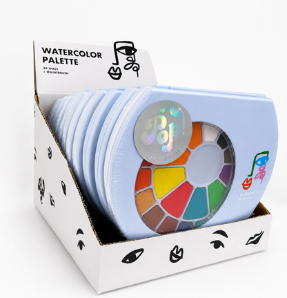 Art Party Watercolor Palette Display Case | 10 Count
